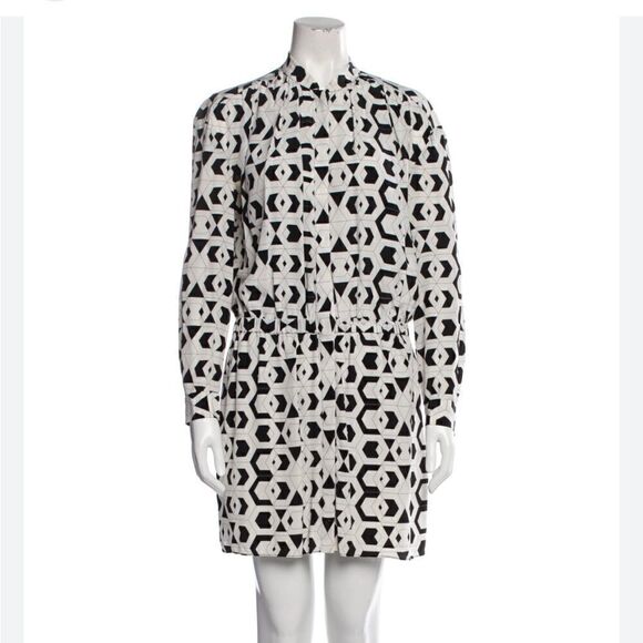 Diane Von Furstenberg Silk Geometric Dress - Picture 1 of 10